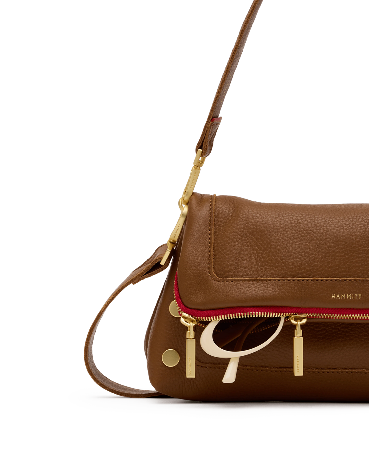 Hammitt Beverly Medium in Mahogany Pebble with Brushed Gold