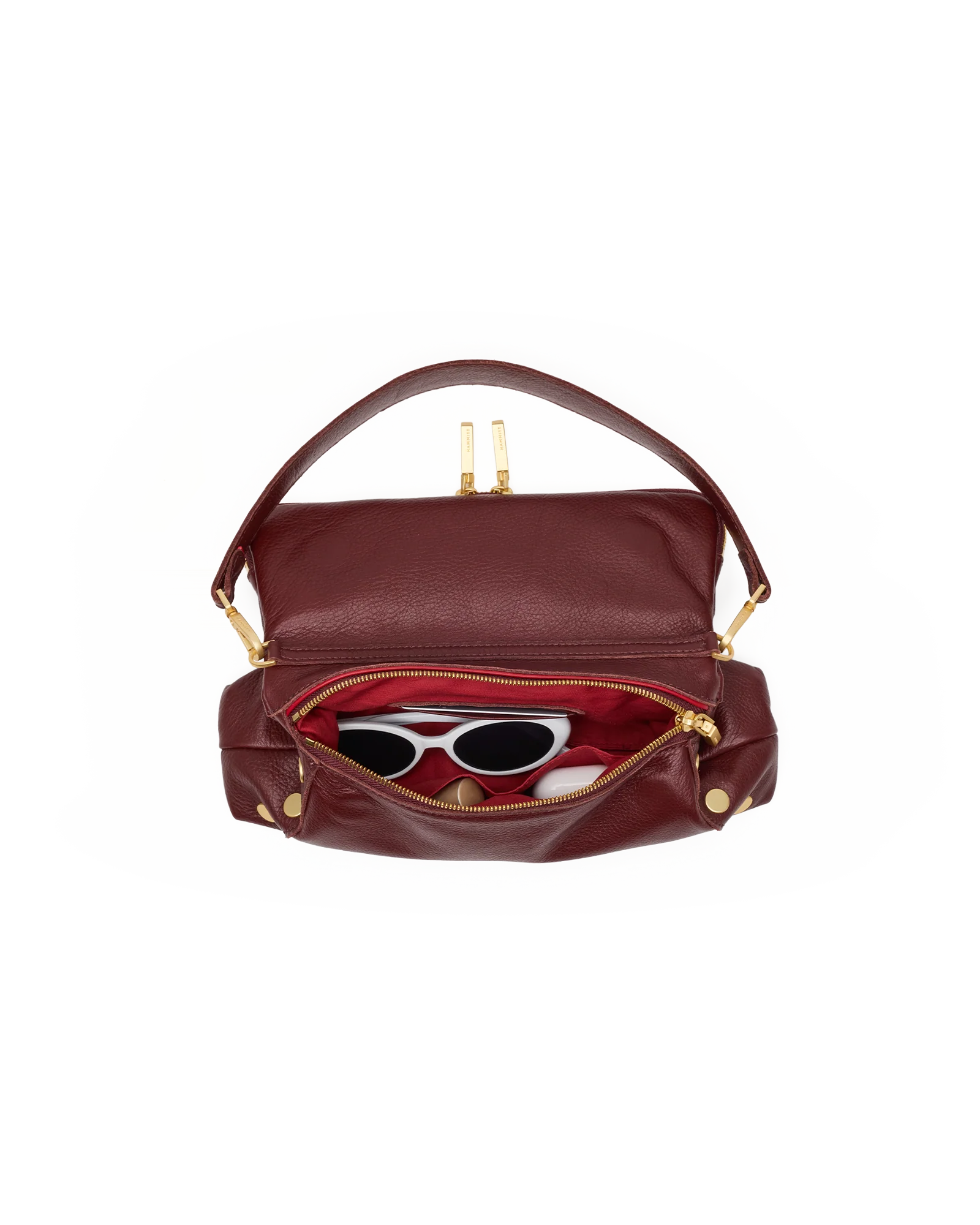 Hammitt_Beverly_Med_Bag_in_Cherrywood_Pebble/Brushed_Gold
