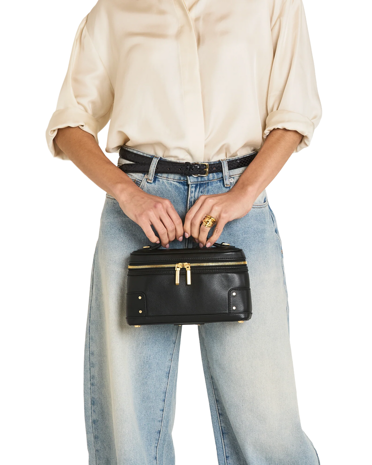 Hammitt Vanna Case in Black with Brushed Gold
