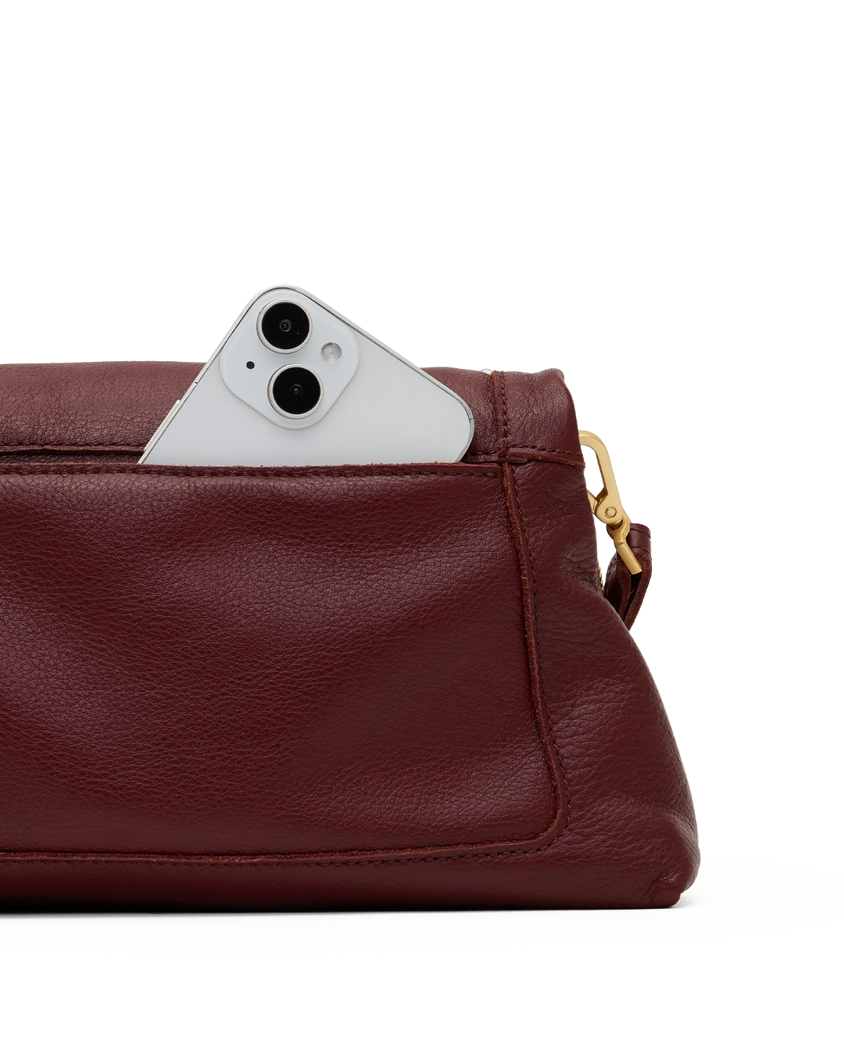 Hammitt Beverly Med Bag in Cherrywood Pebble/Brushed Gold