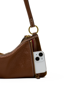 Hammitt Kyle Bag in Cinnamon Suede/Antique Gold