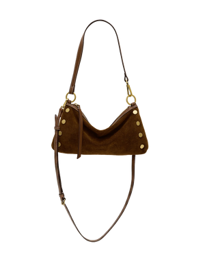 Hammitt Kyle Bag in Cinnamon Suede/Antique Gold