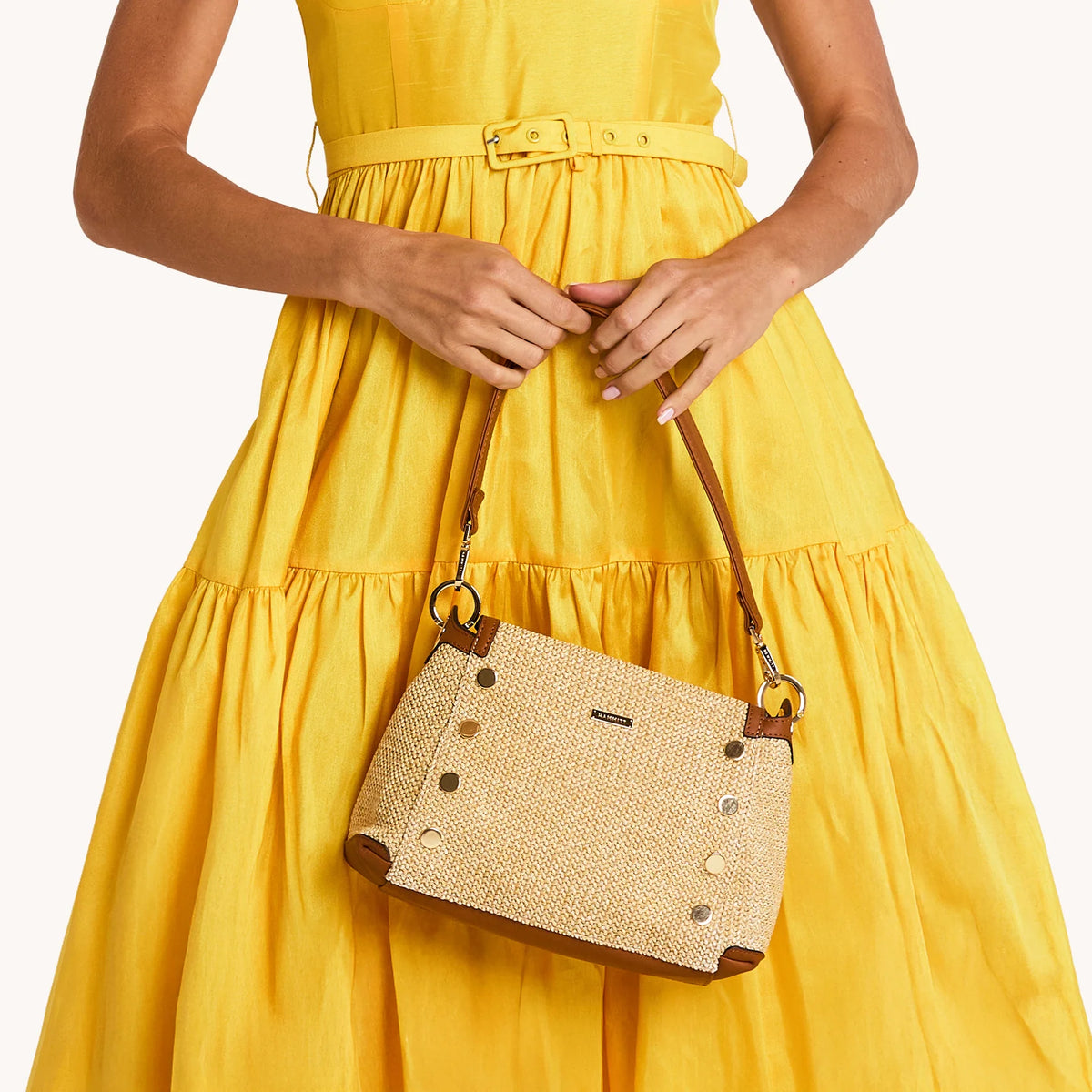 Hammitt Bryant Medium in Raffia with Gold