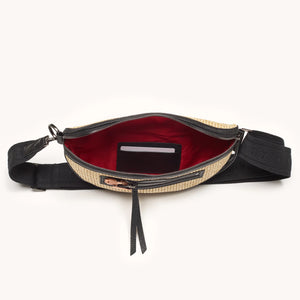 Hammitt Charles Med-Chaparral Raffia/Gunmetal Crossbody Bag