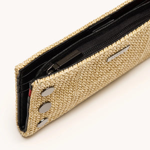 Hammitt 110 North Chaparral Raffia/Gunmetal Wallet