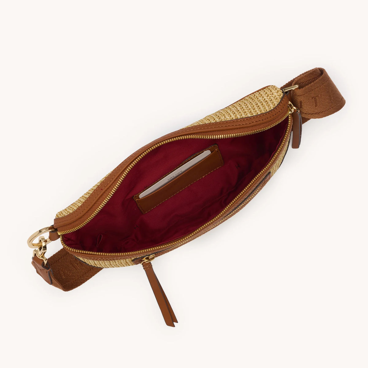 Hammitt Charles Medium Crossbody in Raffia with Gold