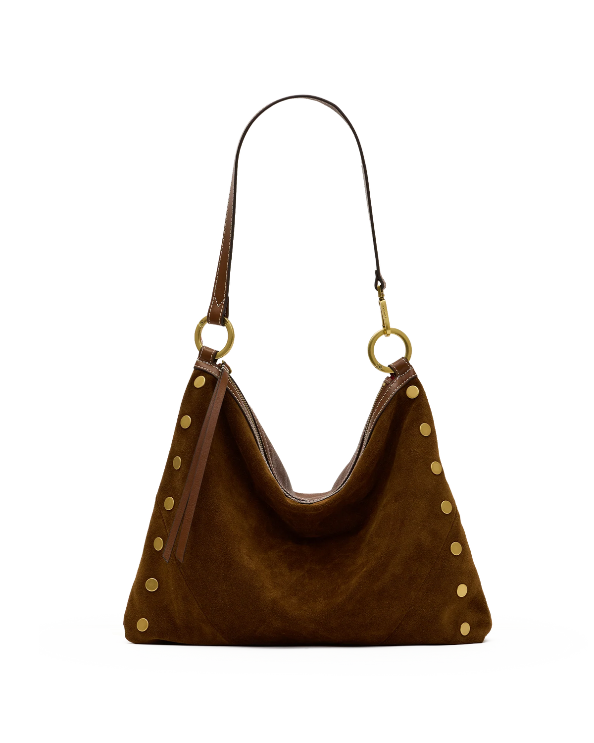 Hammitt Kyle Large Bag in Cinnamon Suede/Antique Gold