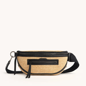 Hammitt Charles Med-Chaparral Raffia/Gunmetal Crossbody Bag