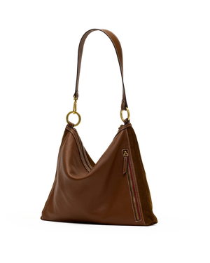 Hammitt Kyle Large Bag in Cinnamon Suede/Antique Gold