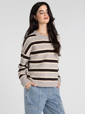 Montgomery Sweater in Grey Stripe