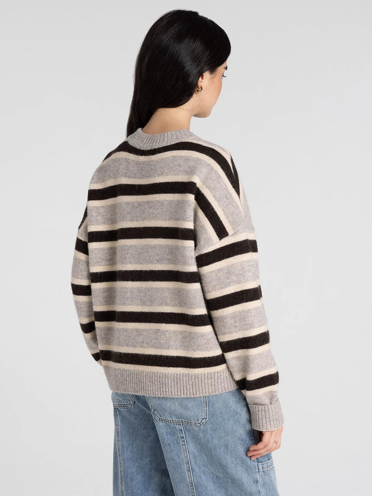 Montgomery Sweater in Grey Stripe