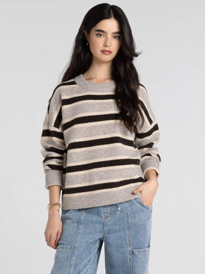 Montgomery Sweater in Grey Stripe