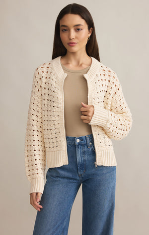 Z Supply Liam Sweater Jacket in Sea Salt