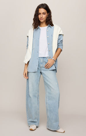 Z Supply All Day Knit Indigo Stripe Jacket