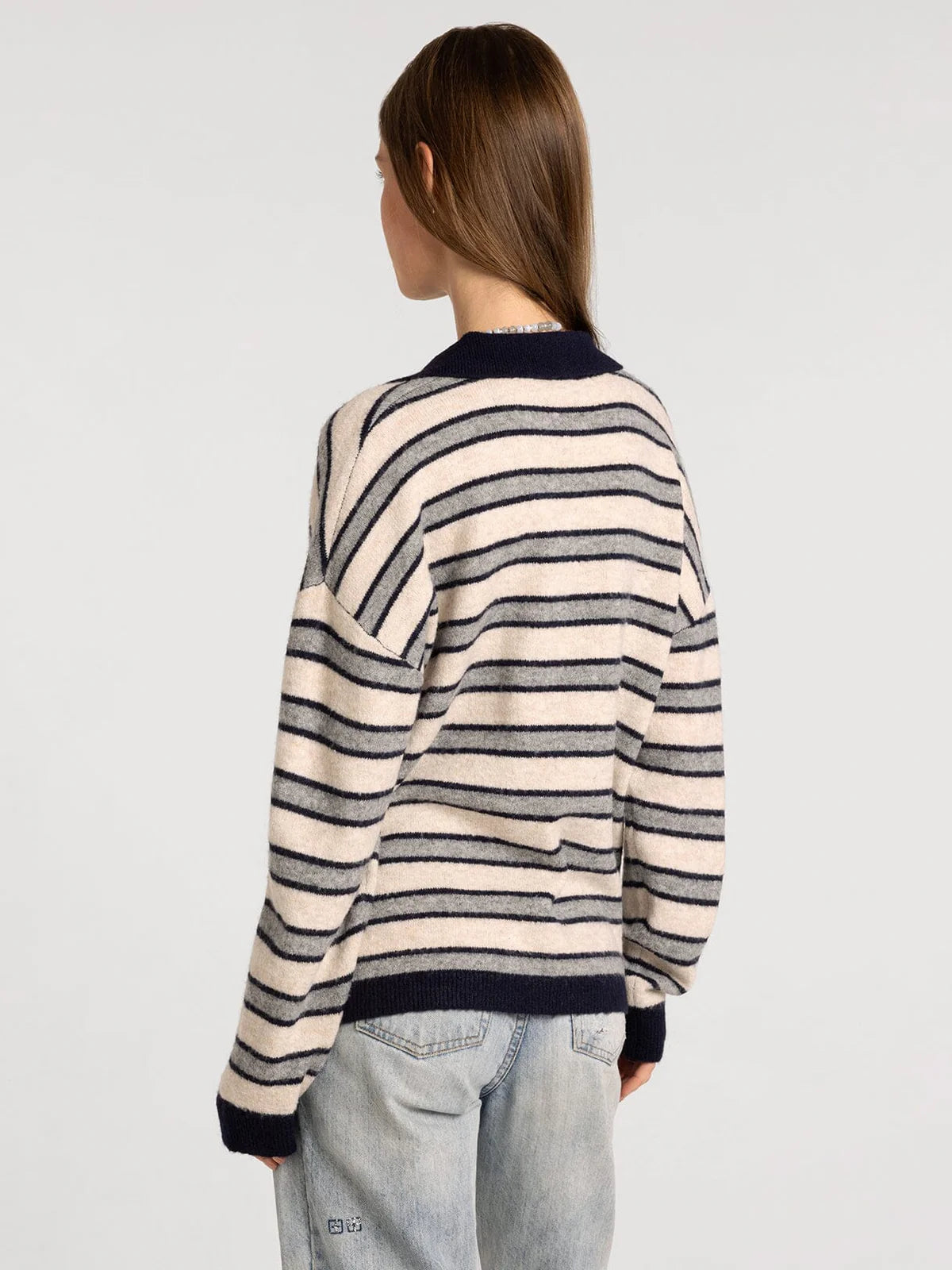Nina Sweater in Grey Stripe