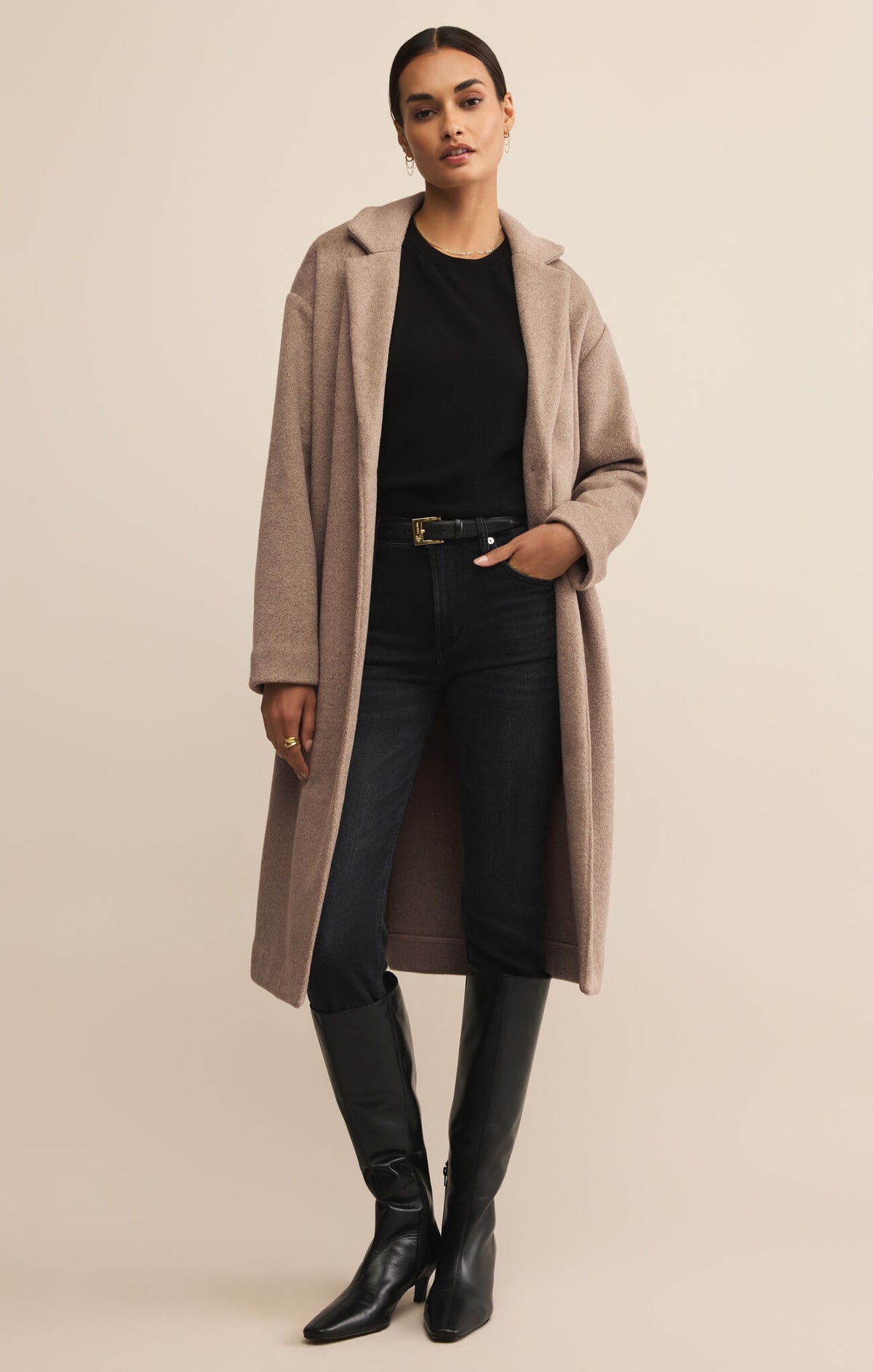 Z Supply Mason Luxe Coat in Smokey