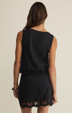 Z Supply Charlene Embroidery Top in Black