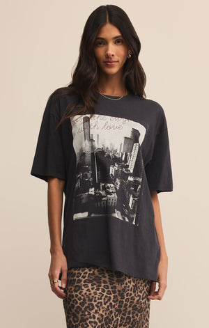 Z Supply Big Apple City Black Tee