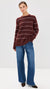 Pistola Ivy Crewneck Burgundy Terra Stripe Pullover