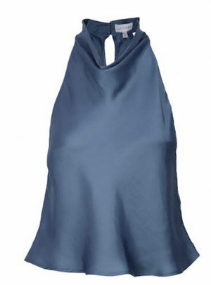 Lucy Paris Bowie Cowl Neck Ice Blue Top