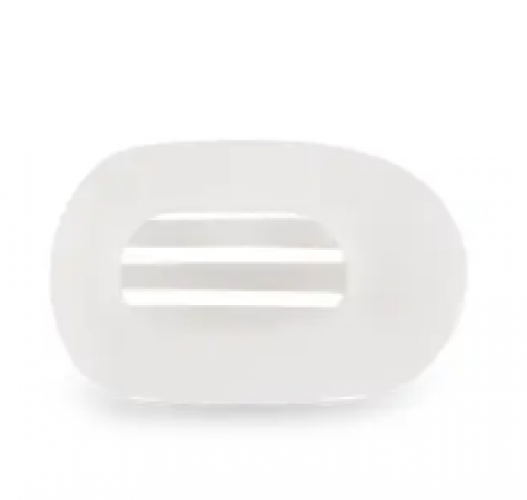 Teleties Coconut White Small Flat Round Clip