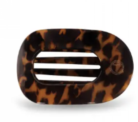 Teleties Tortoise Medium Flat Round Clip