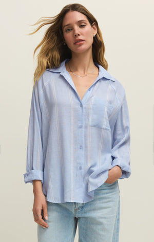 Z Supply The Perfect Line Top in Light Blue