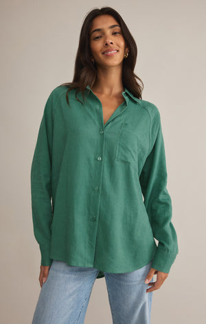 Z Supply The Perfect Linen in Botanical Green