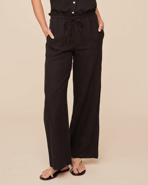 Bella Dahl Ruffle Waist Wide Leg Pant