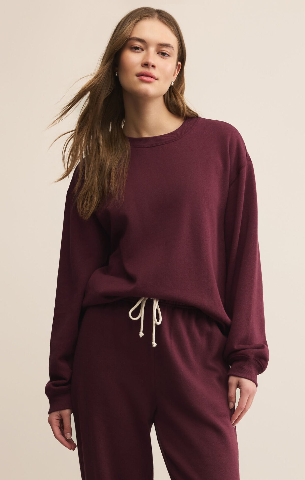 Z SUPPLY Boyfriend Sweater in Merlot