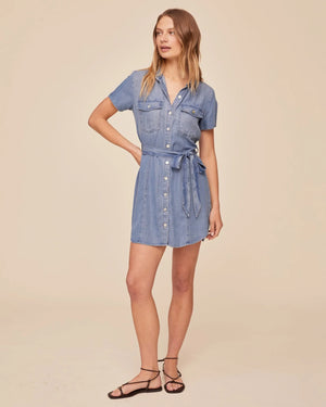Bella Dahl Short Sleeve Seamed Shirt Dress