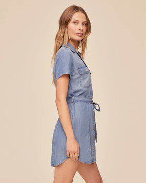 Bella Dahl Short Sleeve Seamed Shirt Dress