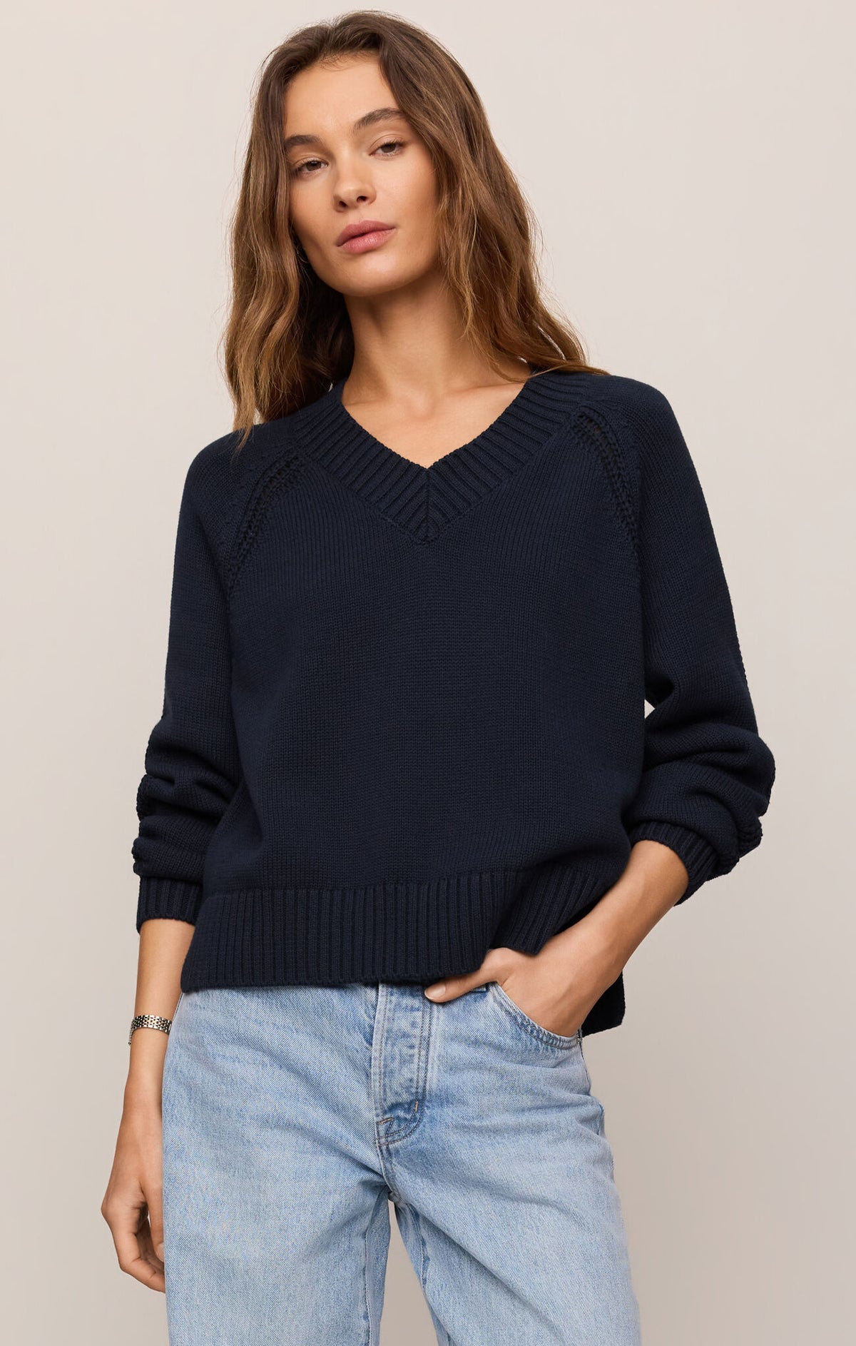 Z Supply Stratton V-Neck Eclipse Sweater