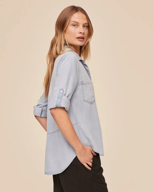 Bella Dahl Split Back Chambray Button Down