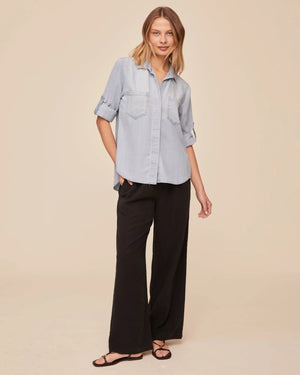 Bella Dahl Split Back Chambray Button Down 