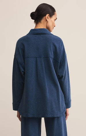 Z Supply All Day Knit Denim Jacket in Indigo