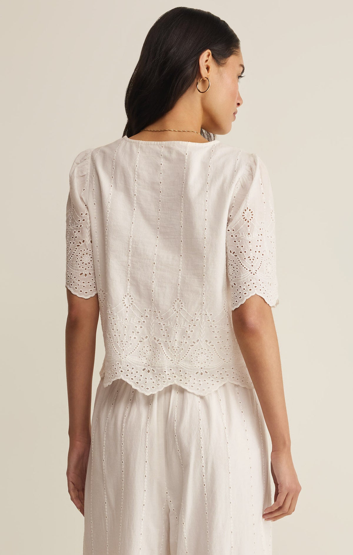 Z Supply Oceanside Embroidered Top in White