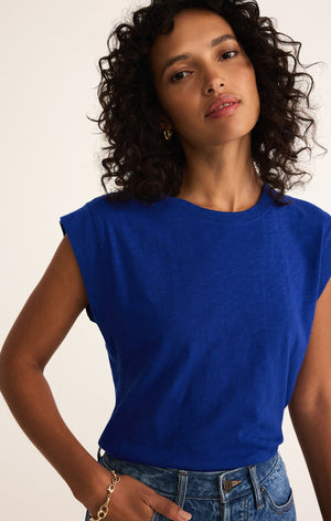 Z Supply Camino Slub Oceanside Blue Top