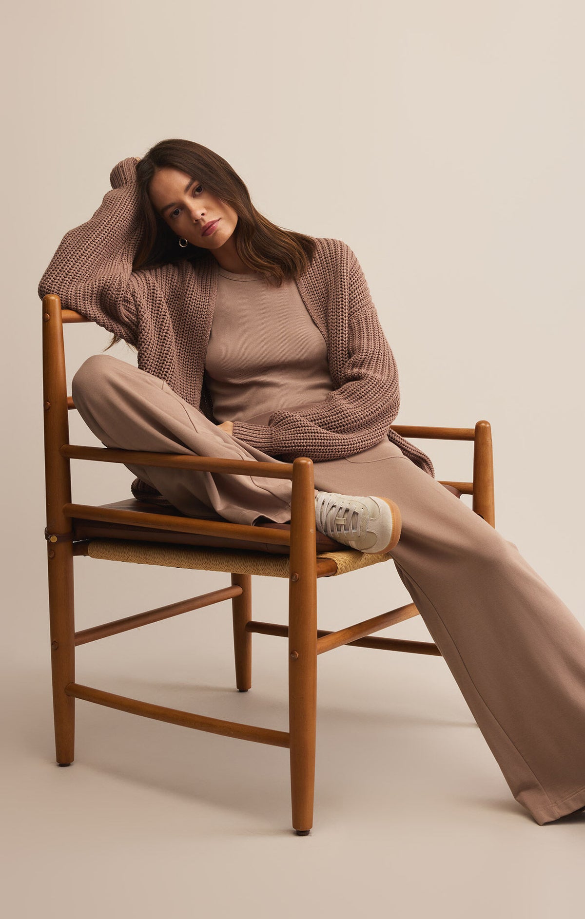 Z Supply SUTTON RIB CARDIGAN in Desert Taupe