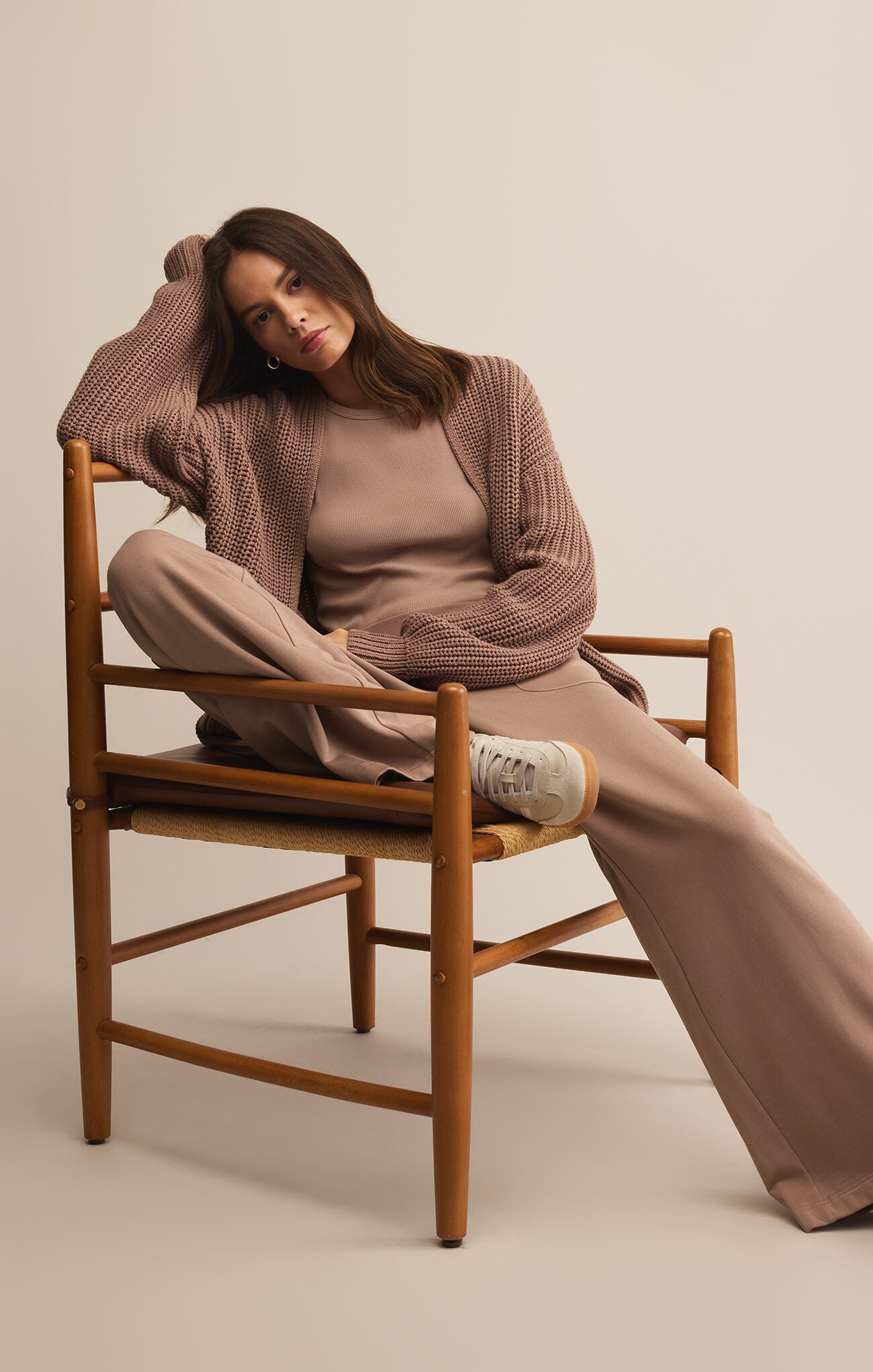 Z Supply SUTTON RIB CARDIGAN in Desert Taupe