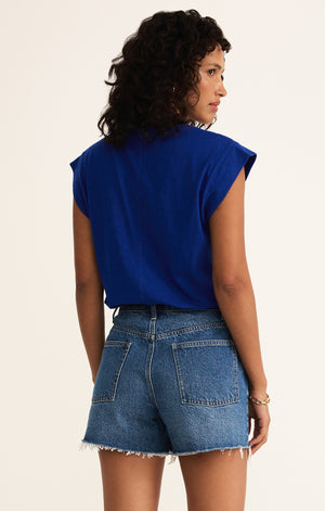 Z Supply Camino Slub Oceanside Blue Top