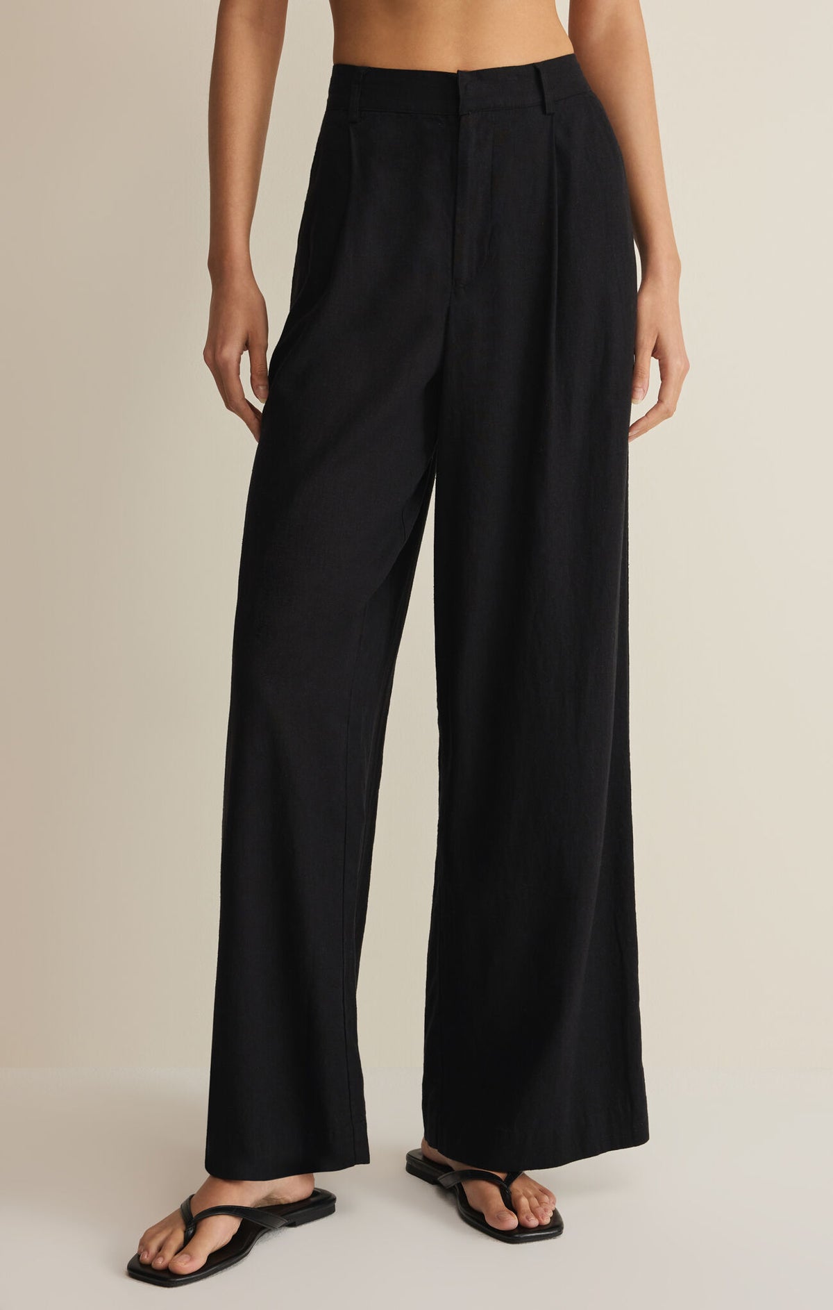 Z Supply Overlook Black Linen Pant