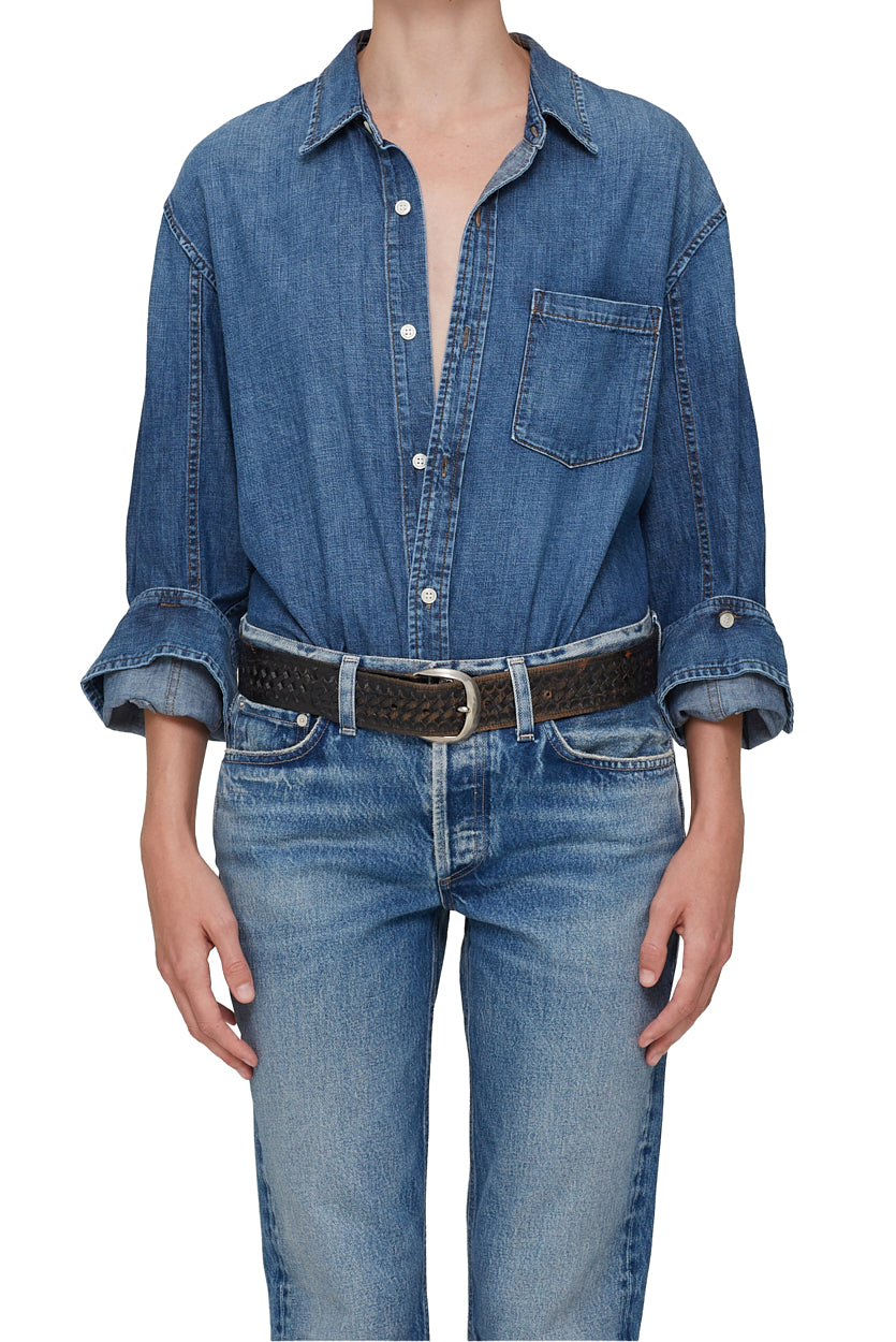 Citizens of Humanity Kayla Shrunken Shirt in Somerset Denim
