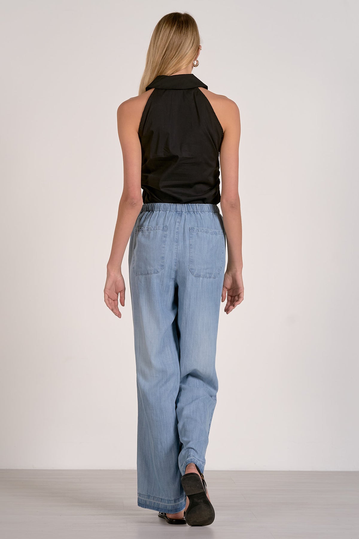 Chambray Drawstring Pants