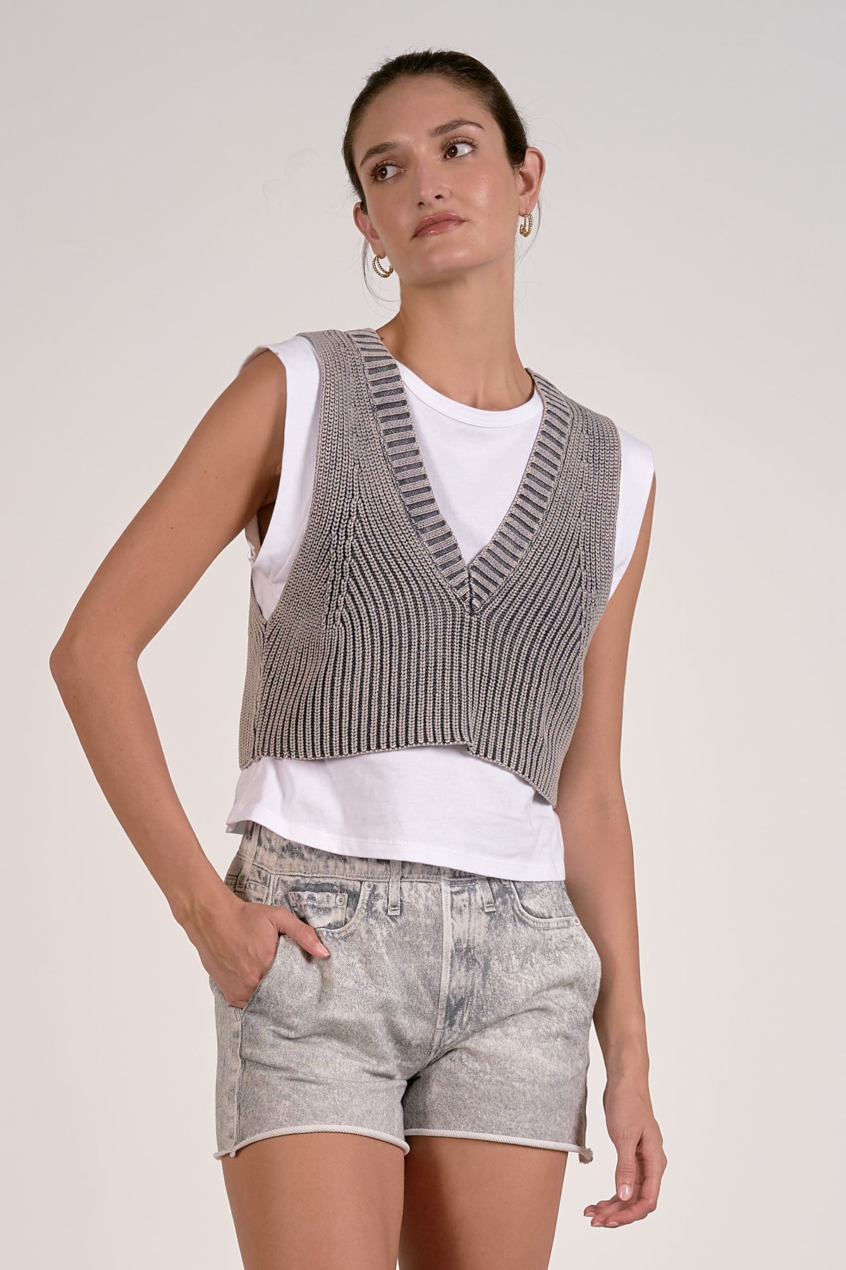 Sweater Vest Sleeveless Layered Top