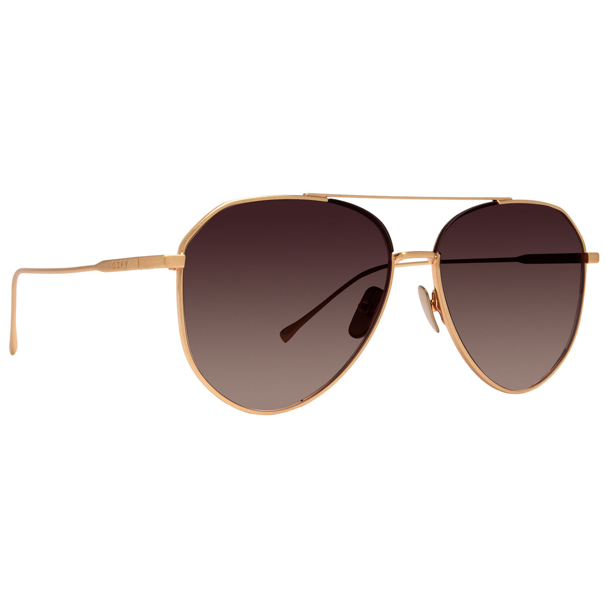 DIFF Dash Sunglasses brushed gold coffee gradient