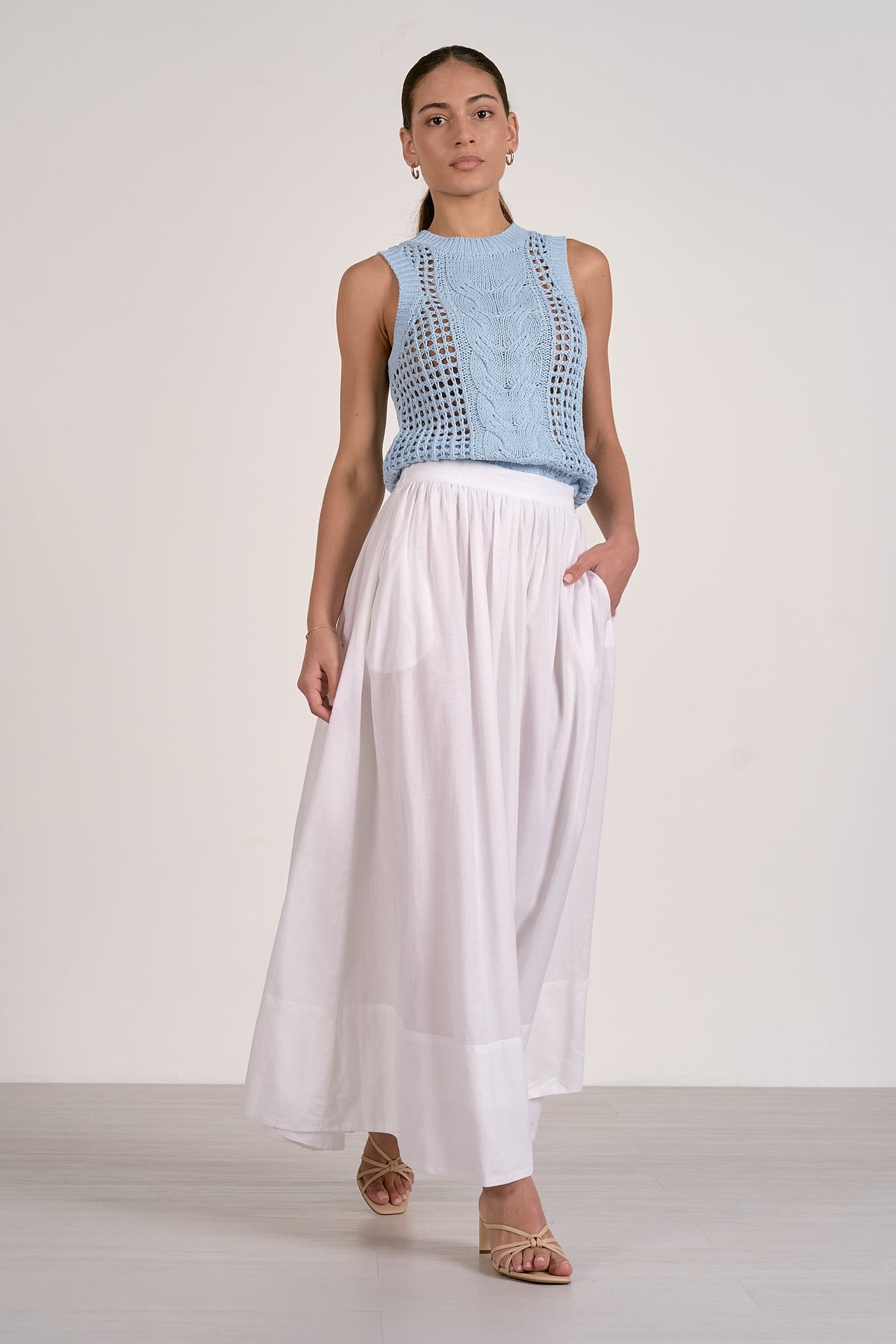 Elan White Maxi Skirt