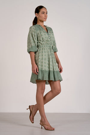 Elan Green Boho Mini Dress