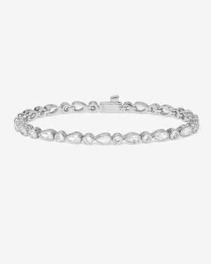 Melinda Maria Isla Tennis Bracelet in Silver White Stone