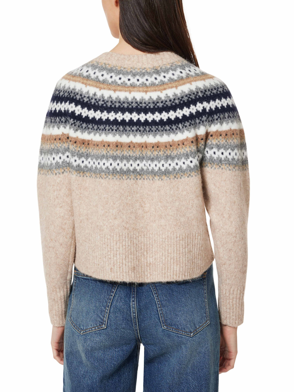 Snow Fair Isle Brown Cardigan Sweater